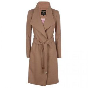Ted Baker Aurore Wrap Coat Camel sz 0